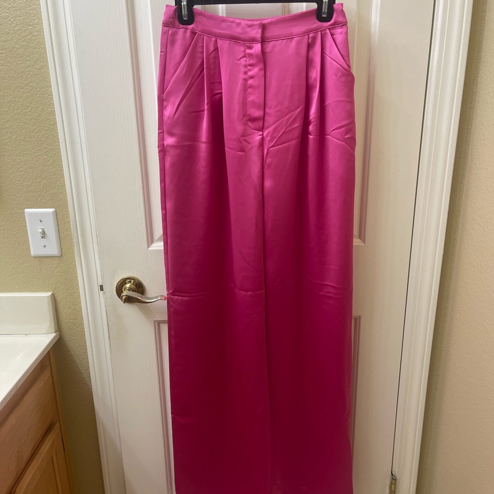 Selmacilek Fuchsia Satin Pants